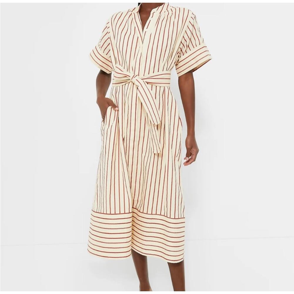 TUCKERNUCK Scarlet Stripe Prescott Dress NWT Size Large (Missing Belt)